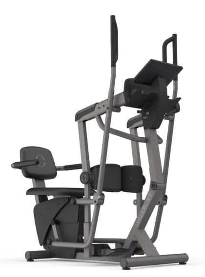 Exercise equipment for strength training and cardio workouts.