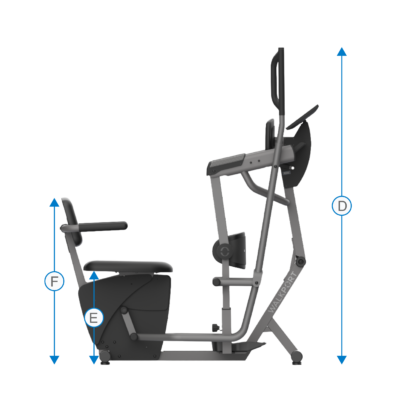 Commercial elliptical trainer for cardio workouts with adjustable resistance.