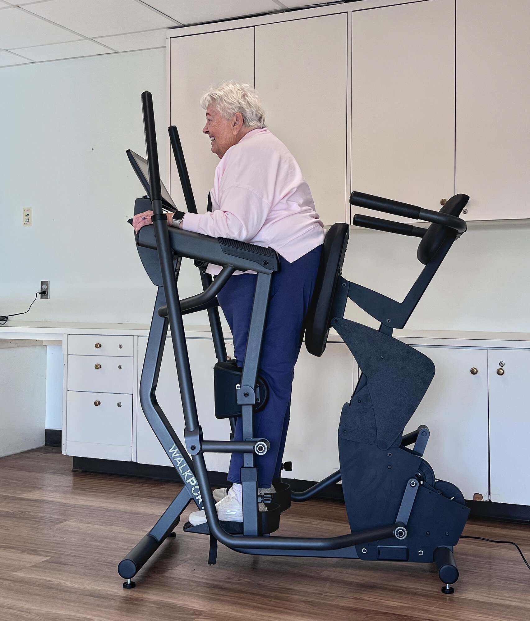A guest stands in WalkPort at the open house