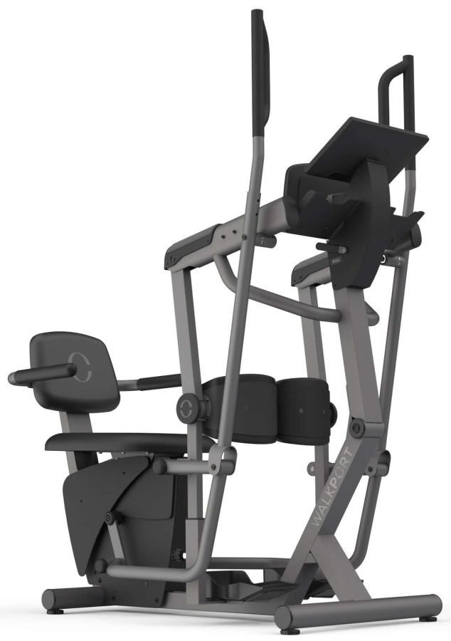 Exercise equipment for strength training and cardio workouts.